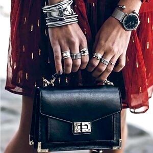 The Kooples Nano Emily Bag in Smooth Black Leather